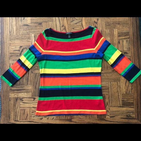 Lauren Ralph Lauren Tops - Lauren Ralph Lauren Multicolor 3/4 Sleeve T-shirt XL